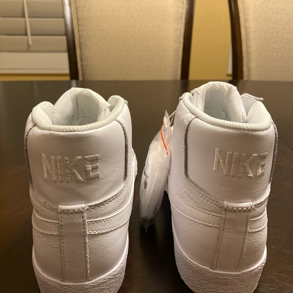 New Nike Blazer Zoom Mid SB Triple White Sneaker 7 - Picture 8 of 11